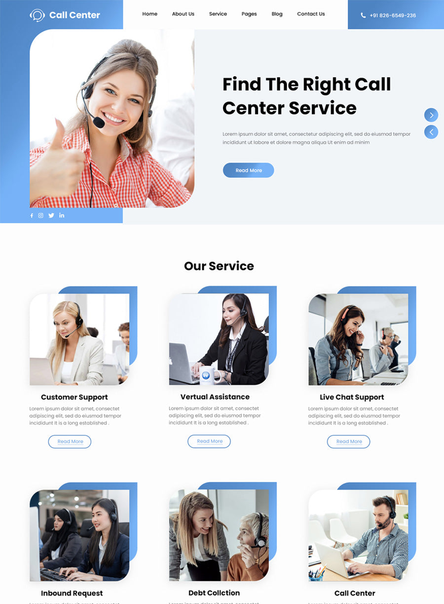 Call Center Premium Wordpress Theme