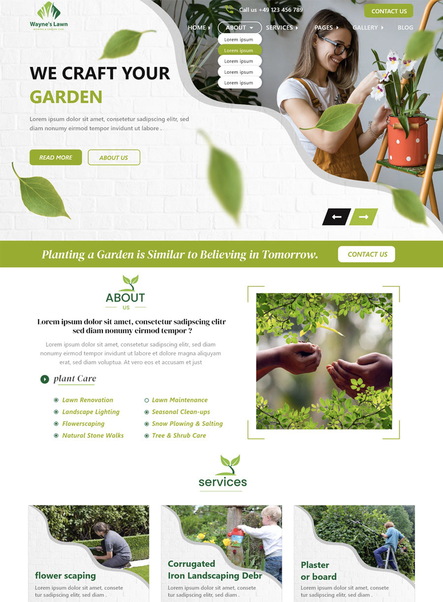 Launch Free Landscaping Wordpress Theme Website Exactly the Way You ...